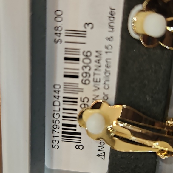 NWT ROBERT LEE MORRIS Turqoise Stone Gold Wire Wrap Clip Earrings - Picture 2 of 4